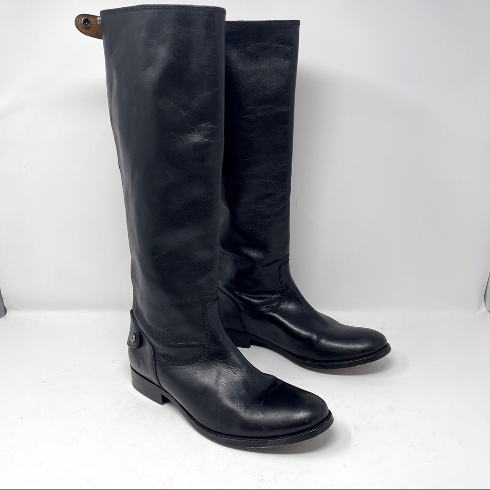 Frye Black Melissa Leather Riding Boots Size 8
